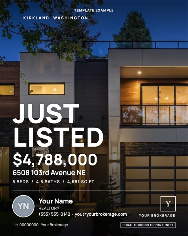 The Just Listed post ListLit made for the Kirkland listing